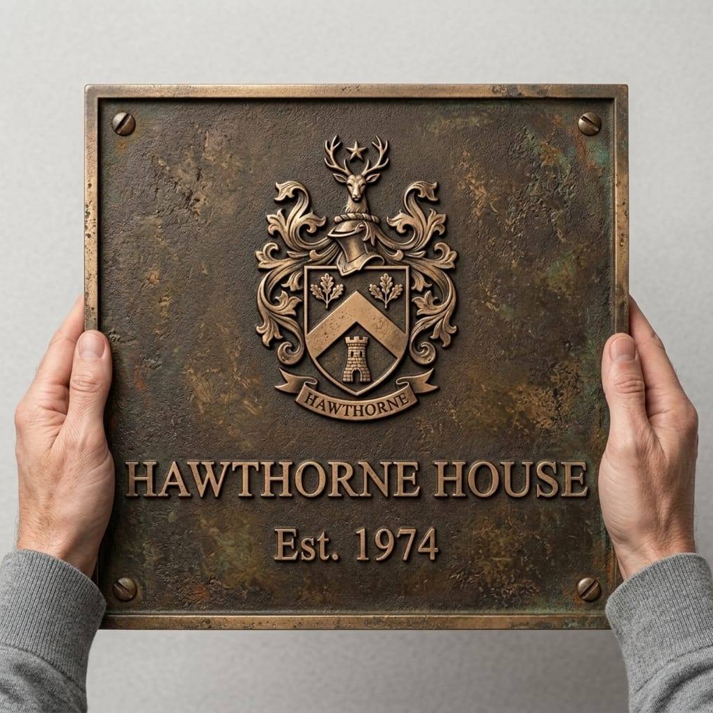 Cast Bronze with Family Coat of Arms