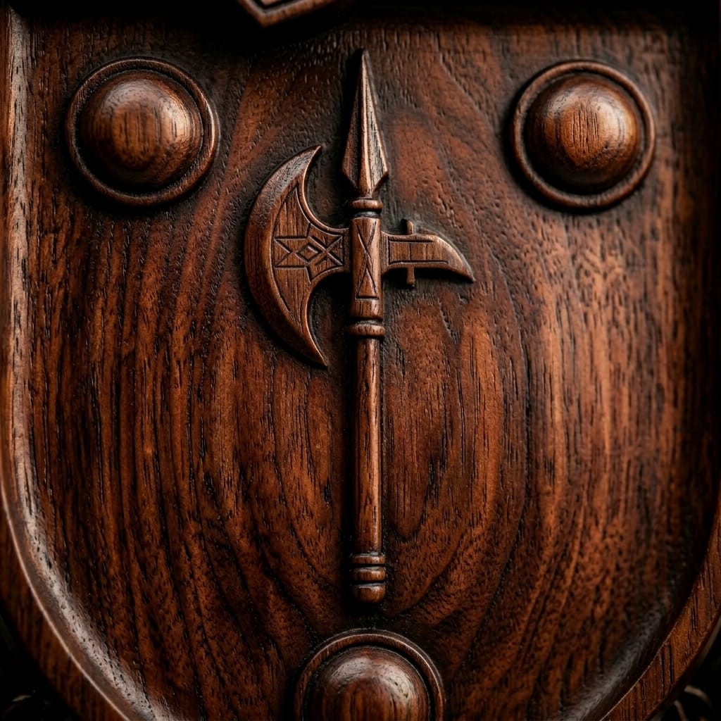 Custom Coat of Arms Wood Carving