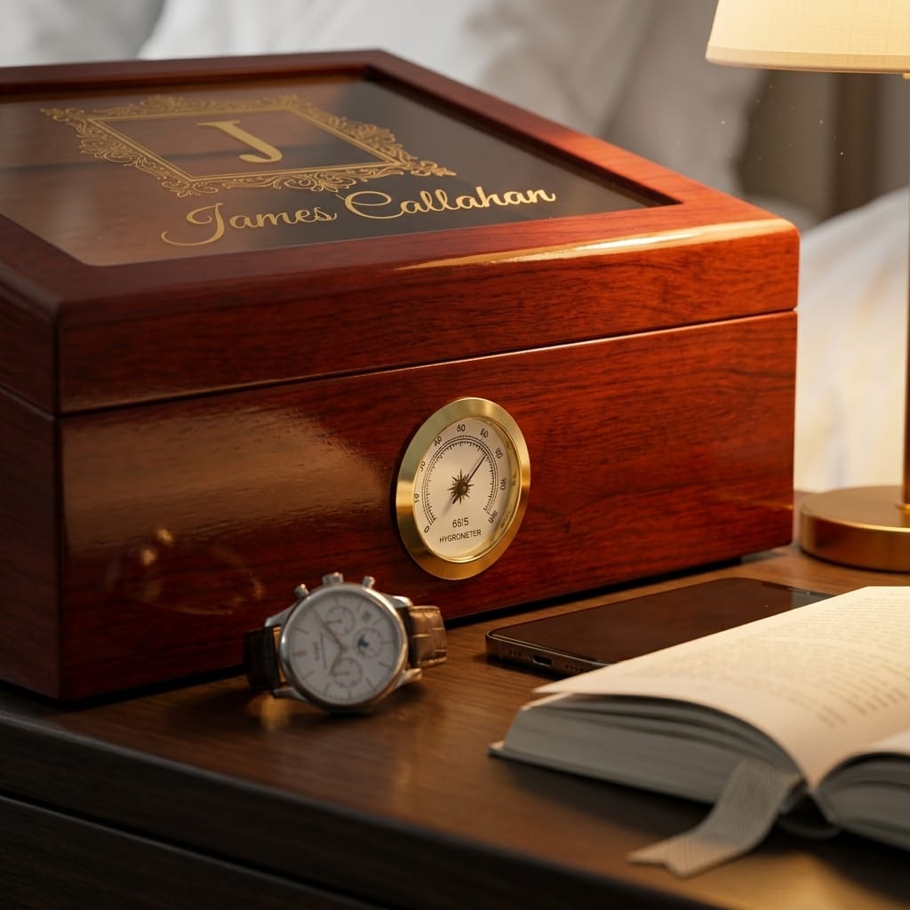 Custom Name Cigar Humidor Box