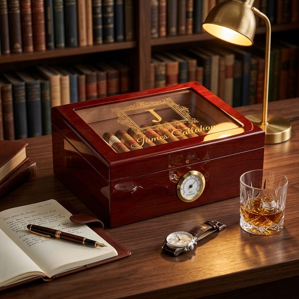Custom Name Cigar Humidor Box