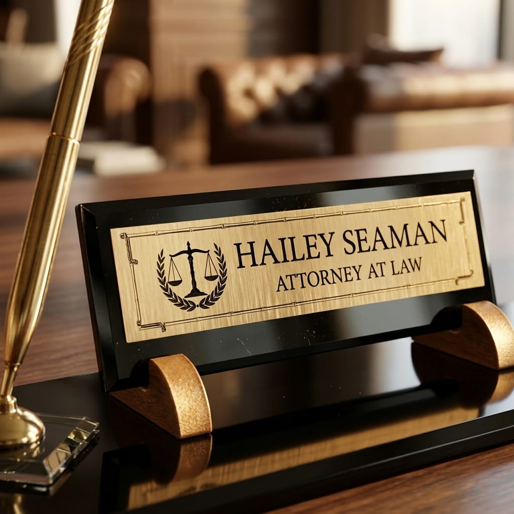 Counsel Desk Nameplate Set