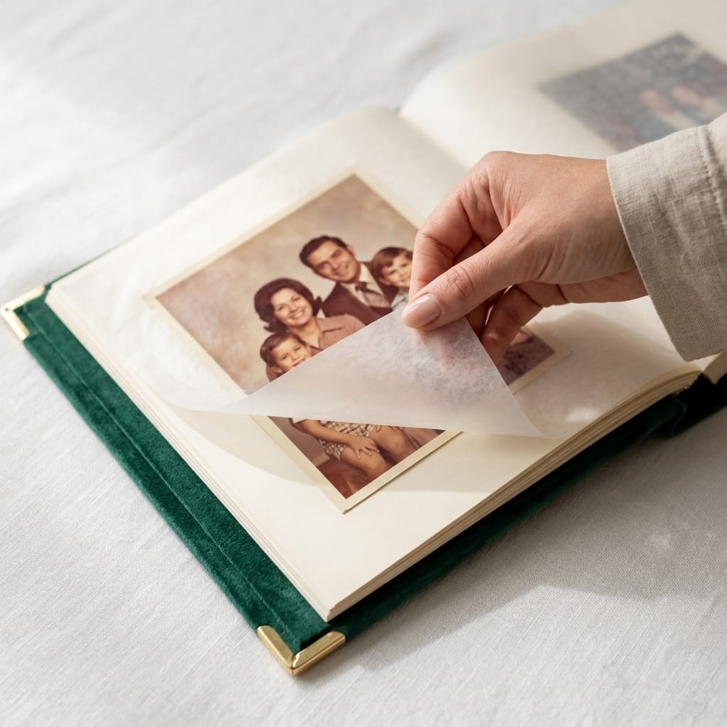 Velvet Photo Album with Gold Foil