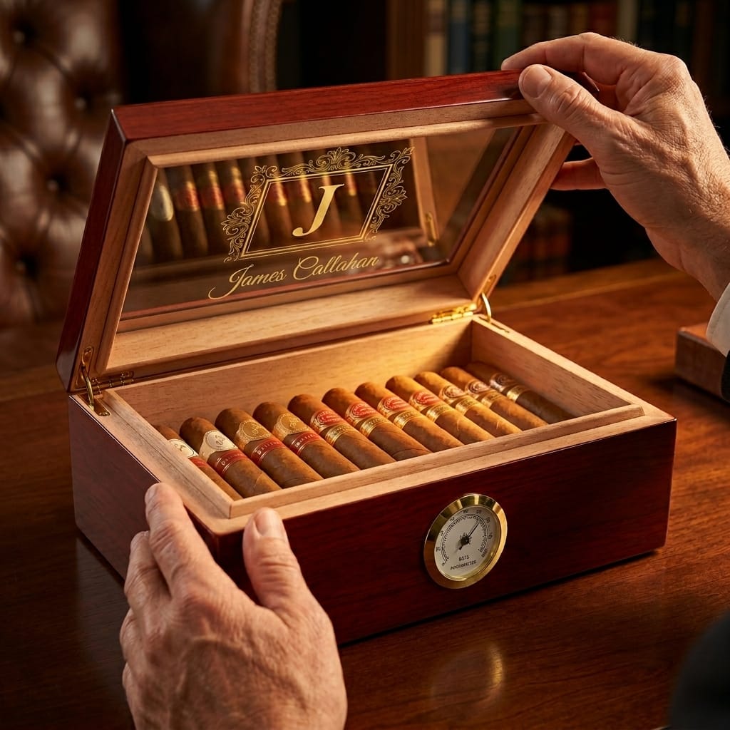 Custom Name Cigar Humidor Box