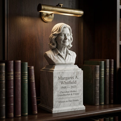 Sculpted Memorial Bust in Marble