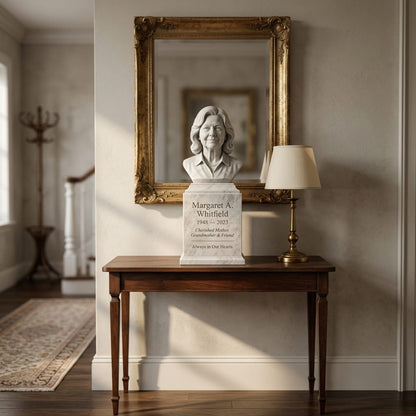 Sculpted Memorial Bust in Marble