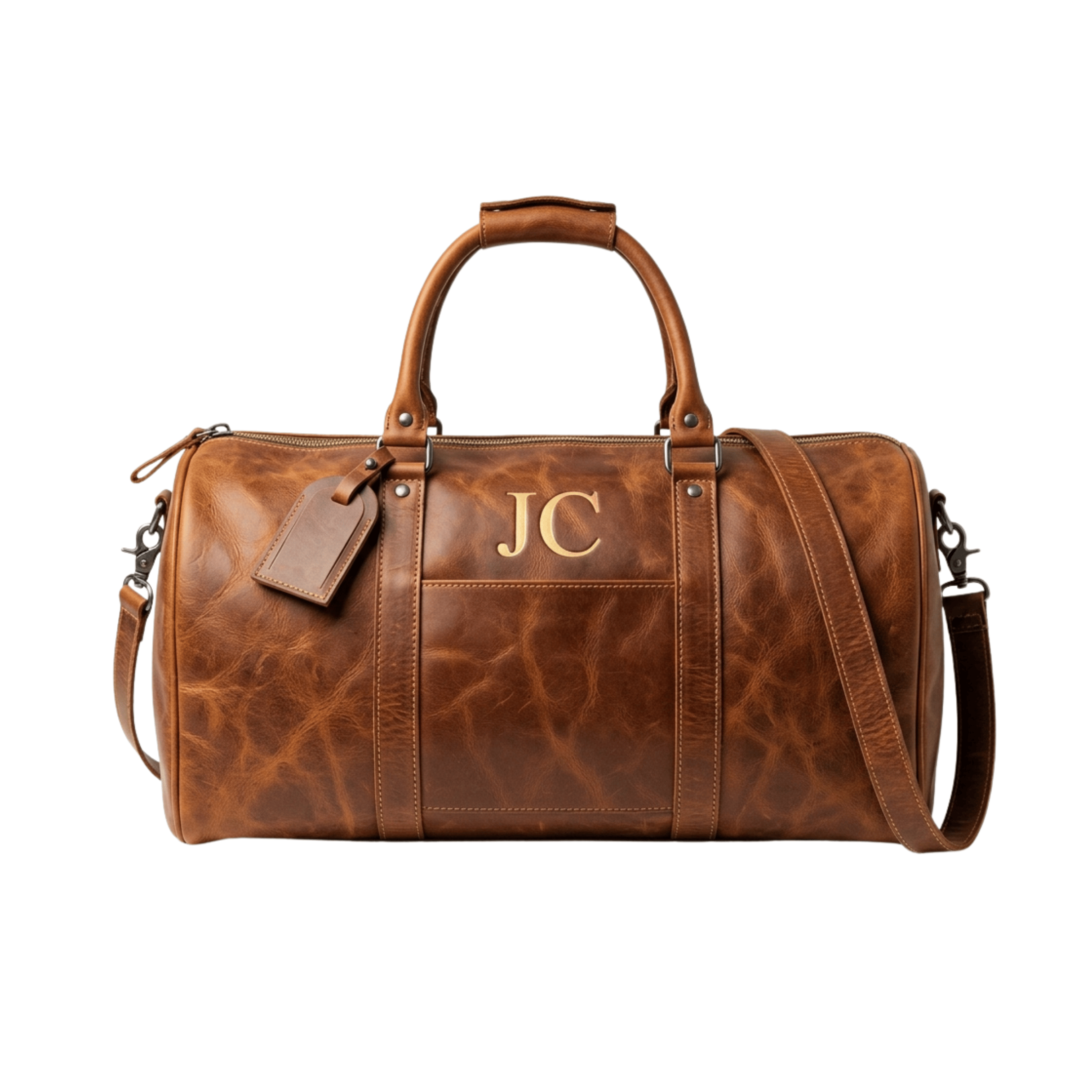 Personalized Engraved Leather Travel Bag
