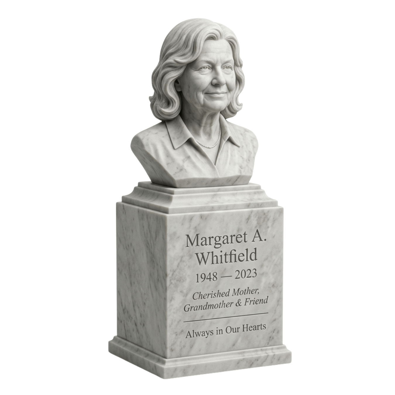 Sculpted Memorial Bust in Marble
