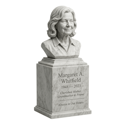 Sculpted Memorial Bust in Marble