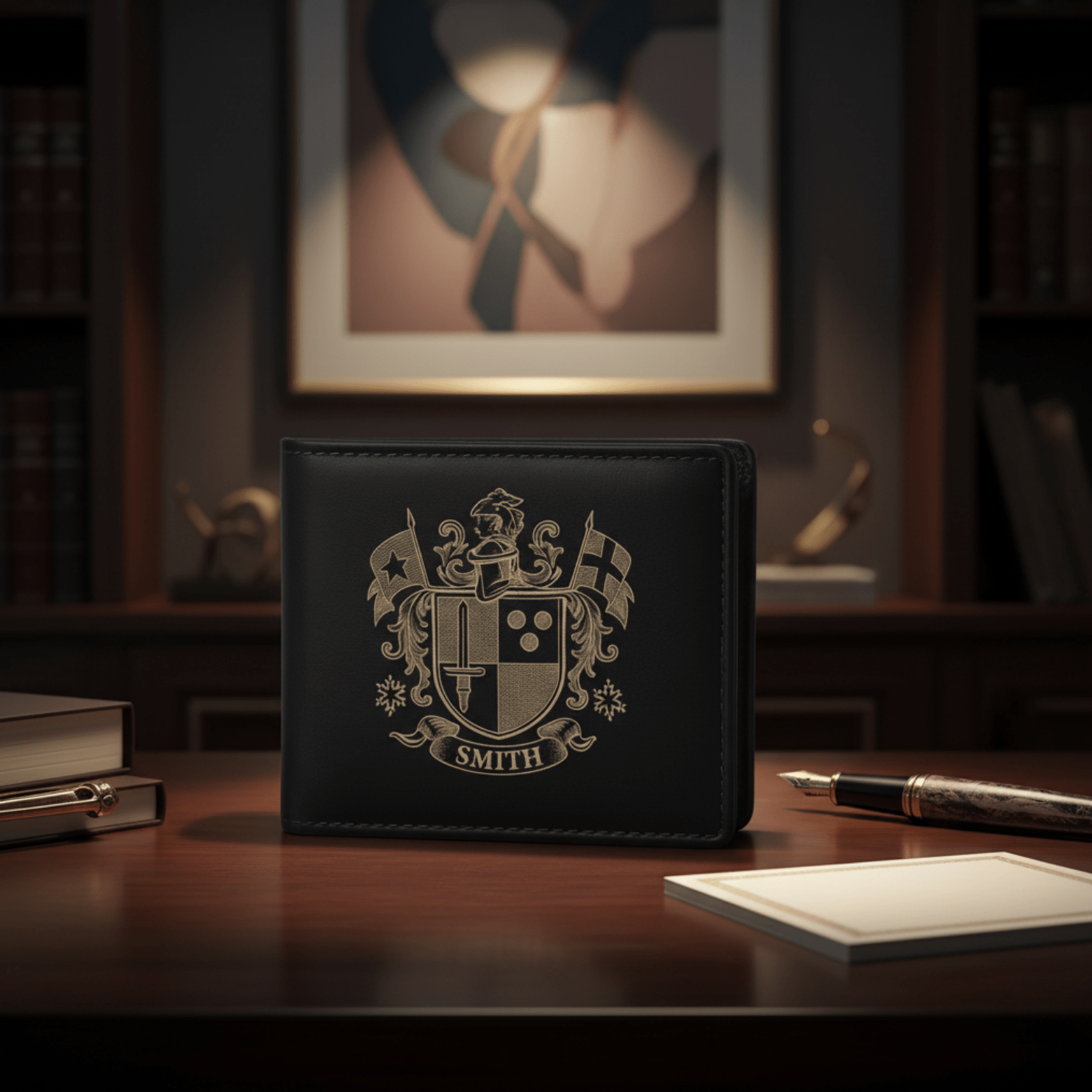 Leather Coat Of Arms Wallet