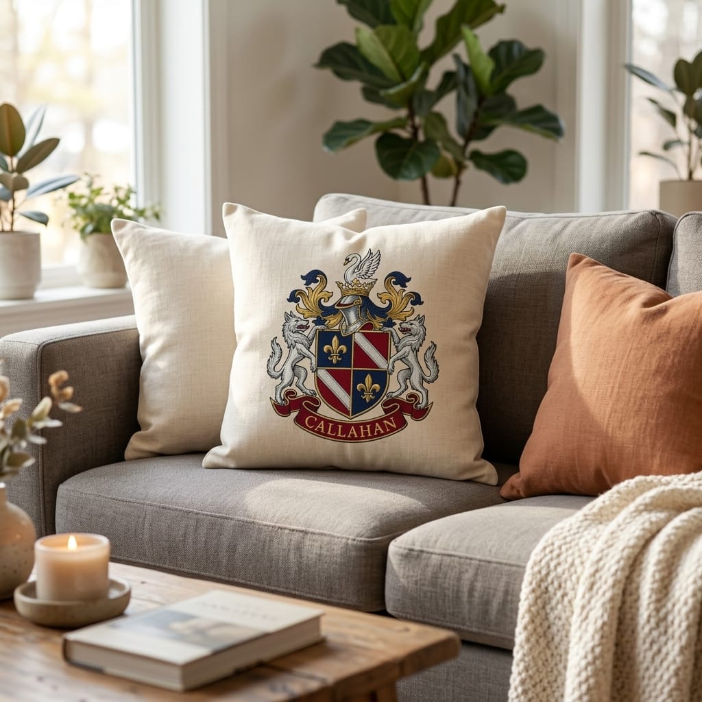 Custom Coat of Arms Pillow