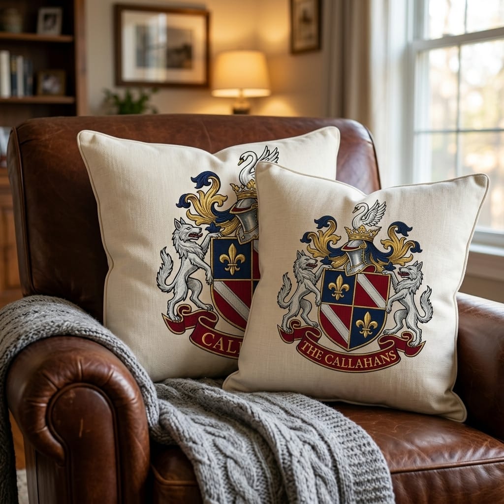 Custom Coat of Arms Pillow