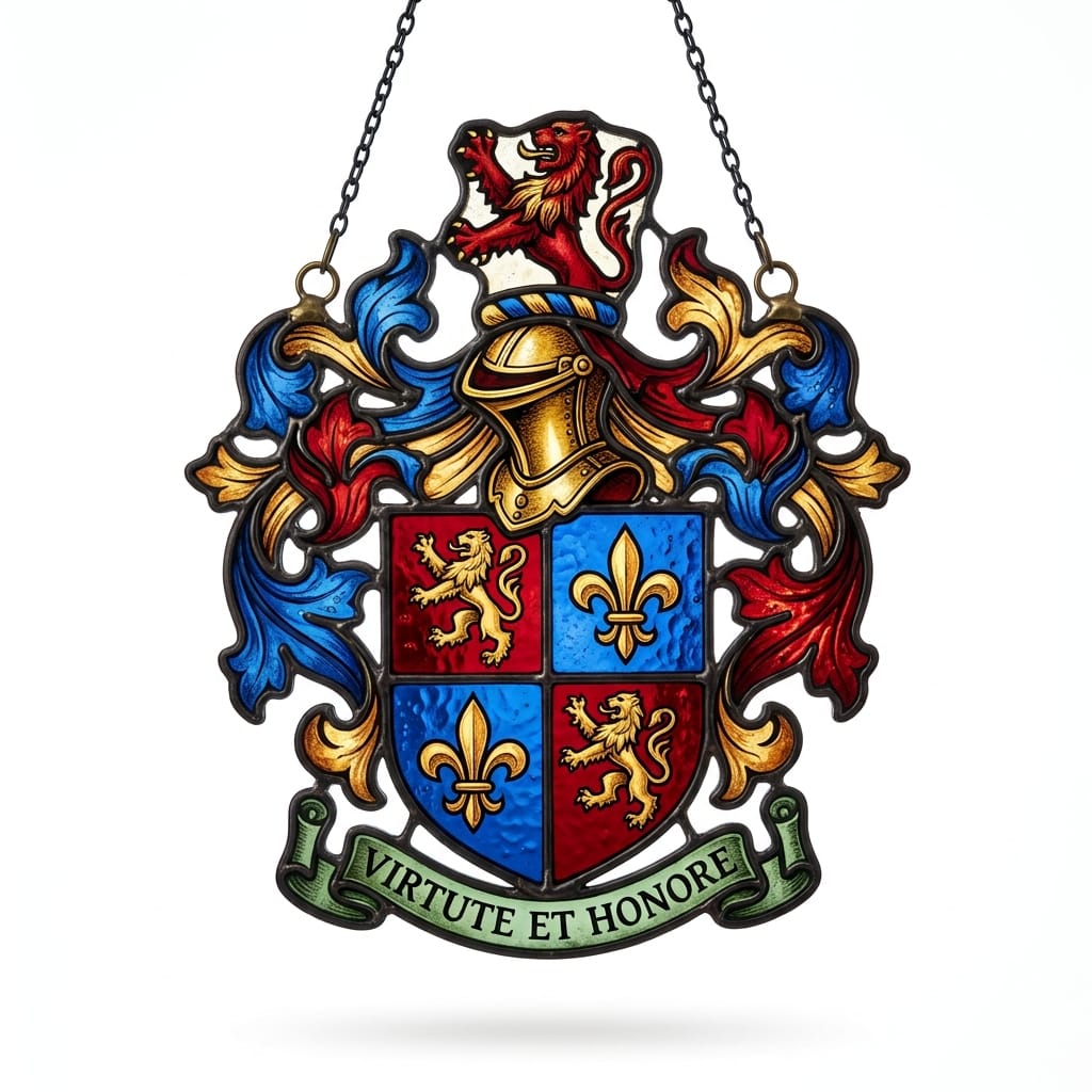 Hand-Cut Stained Glass Coat of Arms